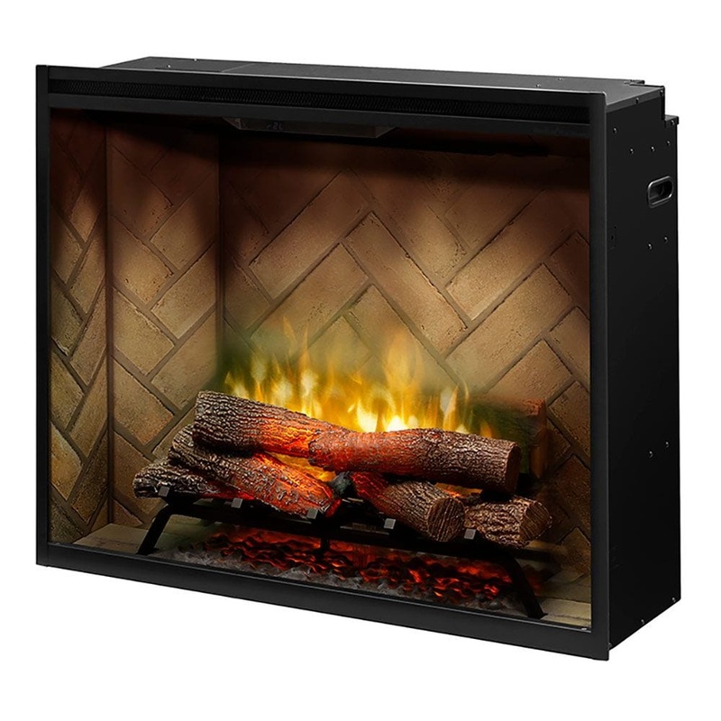 Dimplex RBF36P Revillusion Built-In Portrait-Style Electric Fireplace with Herringbone Backer, 36-Inches