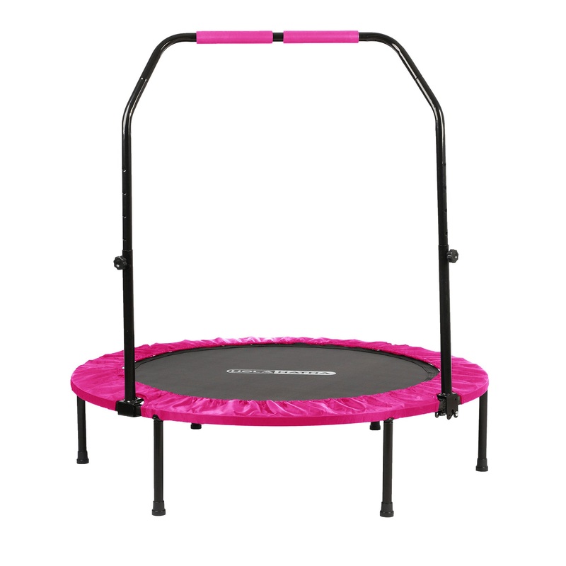 HolaHatha 40″ Trampoline Fitness Rebounder w/Adjustable Handle, Pink (Open Box)