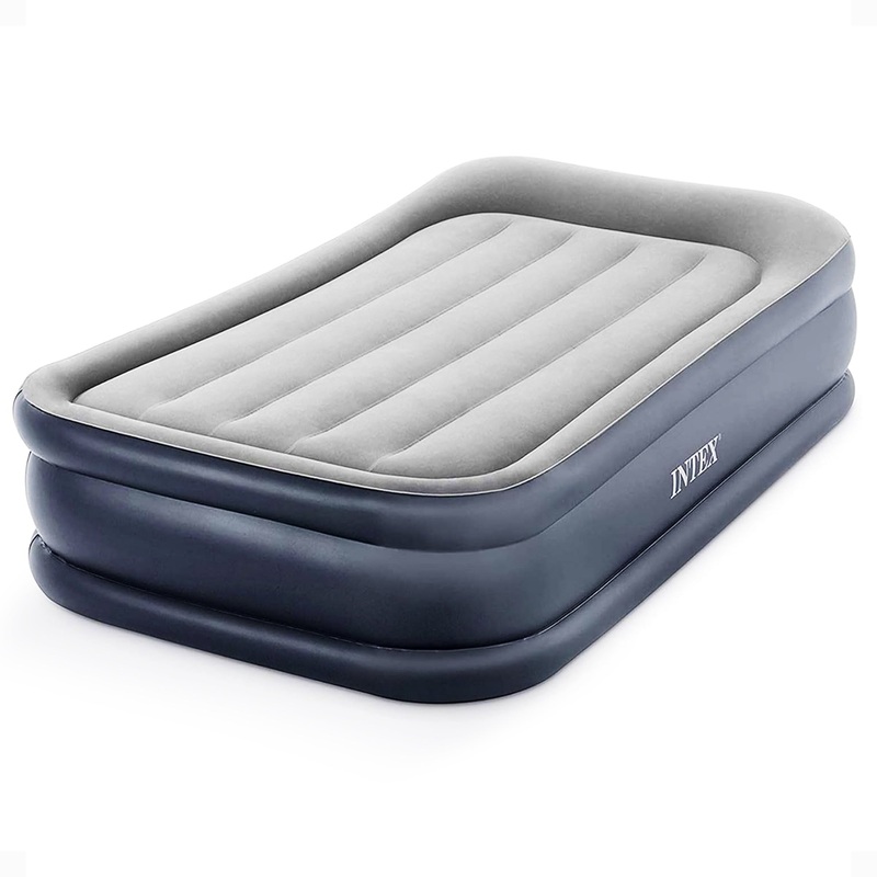 Intex Dura Beam Deluxe Pillow Raised Airbed with Built In Pump, Twin (Used)
