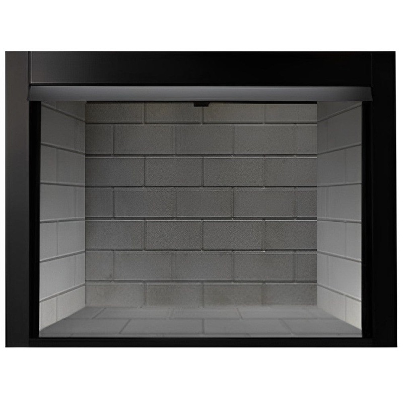 Monessen Lo-Rider 42-Inch Clean Face Vent-Free Gas Firebox Concrete Gray Stacked Brick