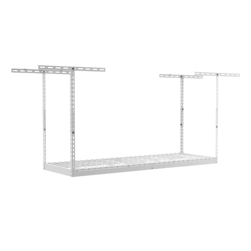 SafeRacks 2′ x 6′ Overhead Garage Storage Rack Up to 300 Pounds, White(Open Box)