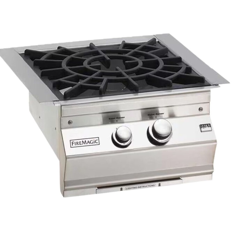 Fire Magic Aurora Built-In Gas Power Burner W/ Porcelain Coated Cast Iron Grid Liquid Propane