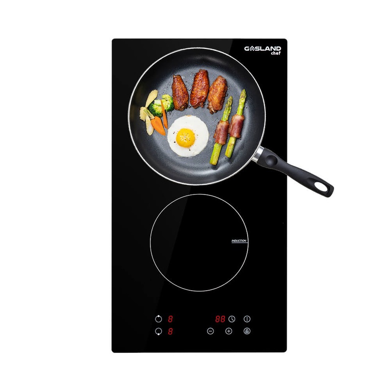 GASLAND IH30BF 30cm Induction Hob, 3500W Built-in Electric Cooktop 2 Cooking Zones Ceramic Plate Child Lock Black
