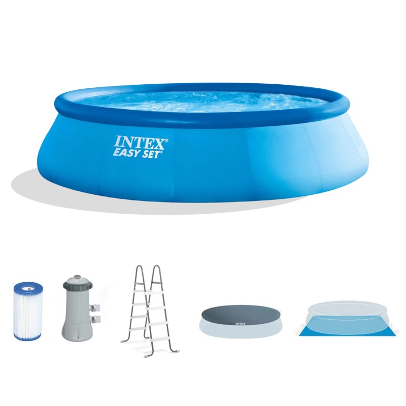 Intex 15’x42″ Inflatable Above Ground Pool w/ Ladder & Pump (Open Box) (2 Pack)