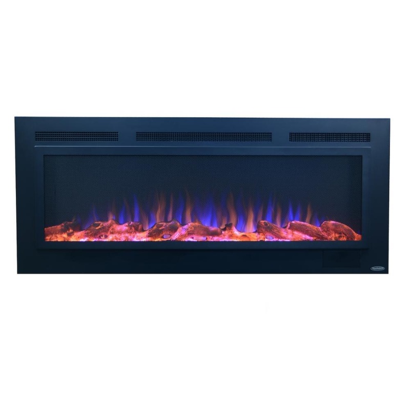 Touchstone Sideline Steel Recessed Electric Fireplace with Mesh Screen 50″ Wide