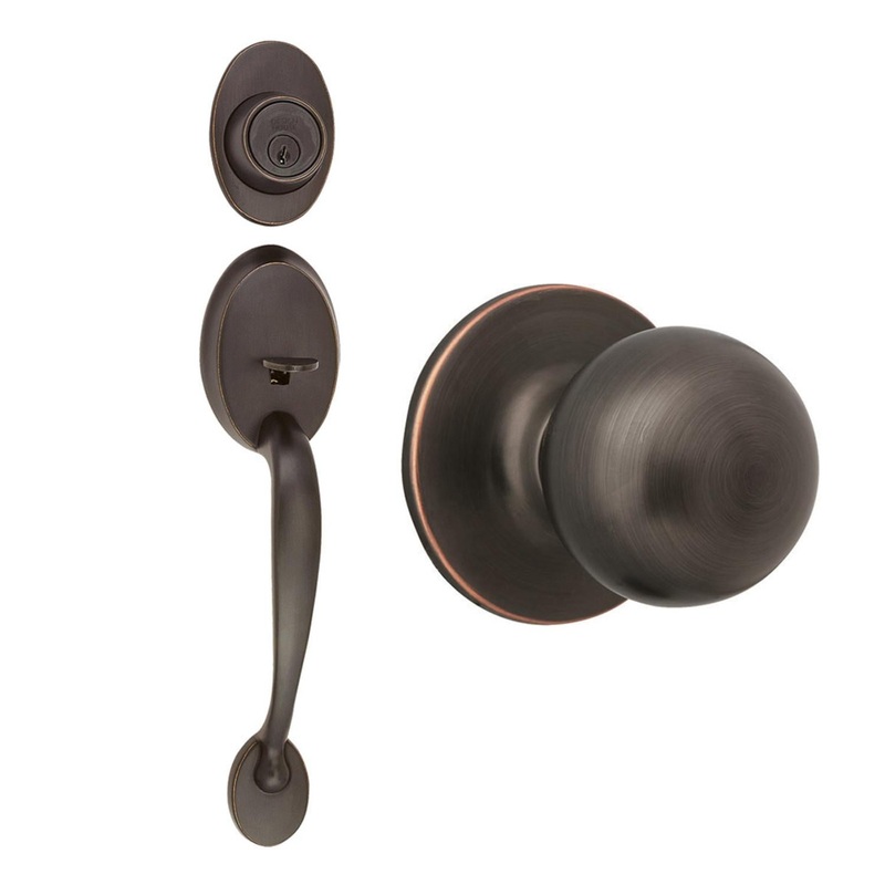 Design House Coventry Door Handle Set with Deadbolt in Oil-Rubbed Bronze