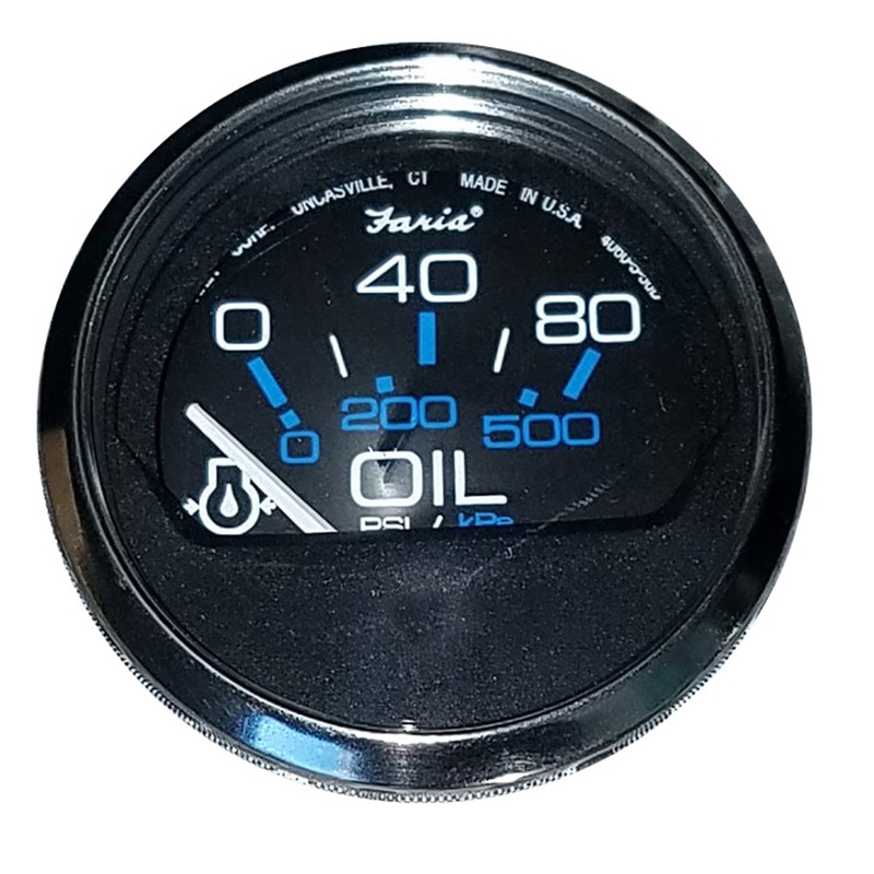 Faria Chesapeake Black 2″ Oil Pressure Gauge (80 PSI) [13702]