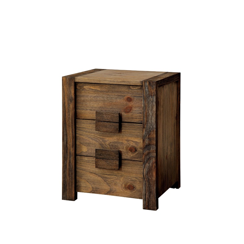 Assaro Rustic 3-Drawer Nightstand