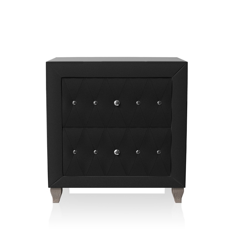 Clerita Transitional 2-Drawer Nightstand in Black
