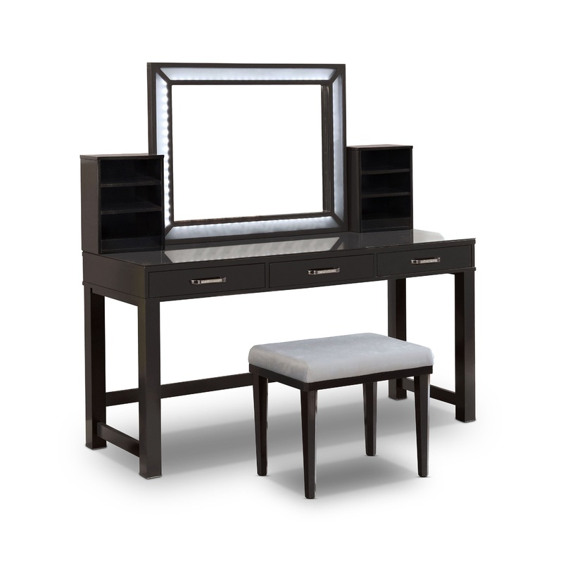 Wreston 3-Piece Vanity Set in Obsidian Gray