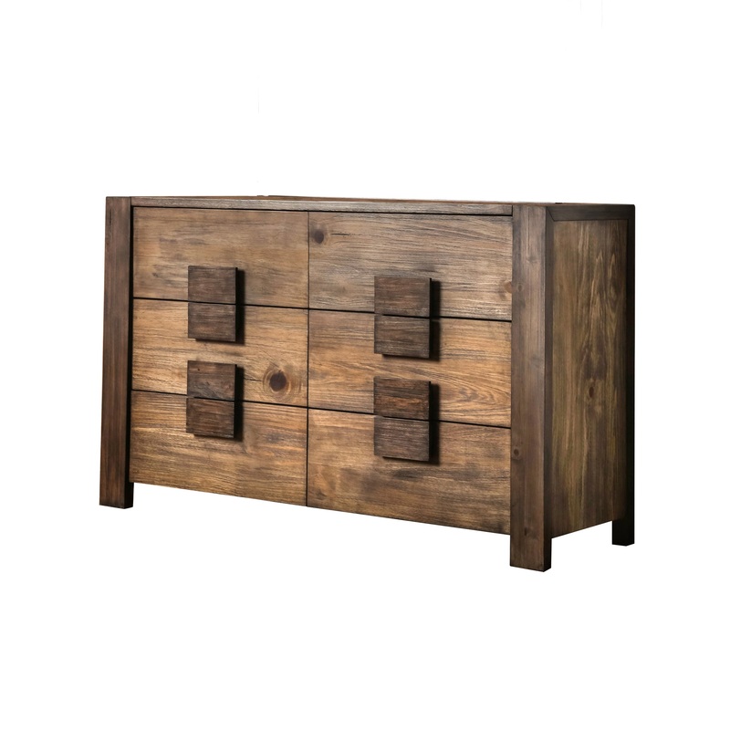 Assaro Rustic 6-Drawer Dresser in Rustic Natural Tone