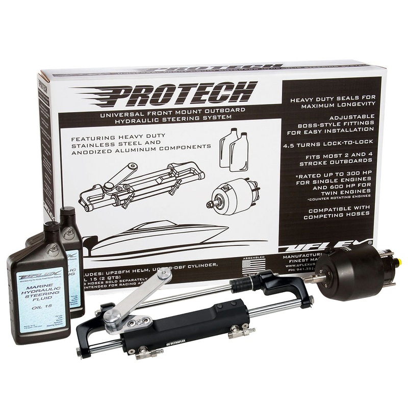 Uflex PROTECH 1.1 Front Mount OB Hydraulic System – Includes UP28 FM Helm, Oil  UC128-TS/1 Cylinder – No Hoses [PROTECH 1.1]