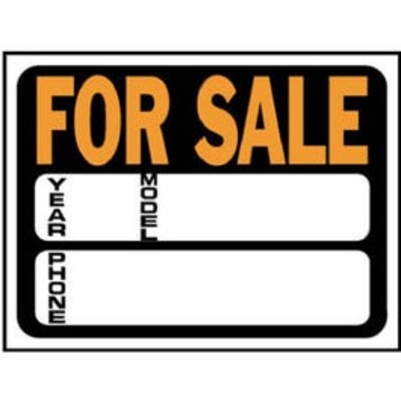 “Auto For Sale” Sign, Hy-Glo Orange/ Black Plastic, 9 x 12-In.