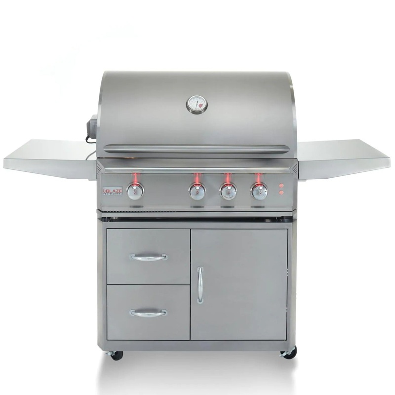 Blaze Professional 34-Inch 3-Burner Freestanding Grill With Rear Infrared Burner Liquid Propane