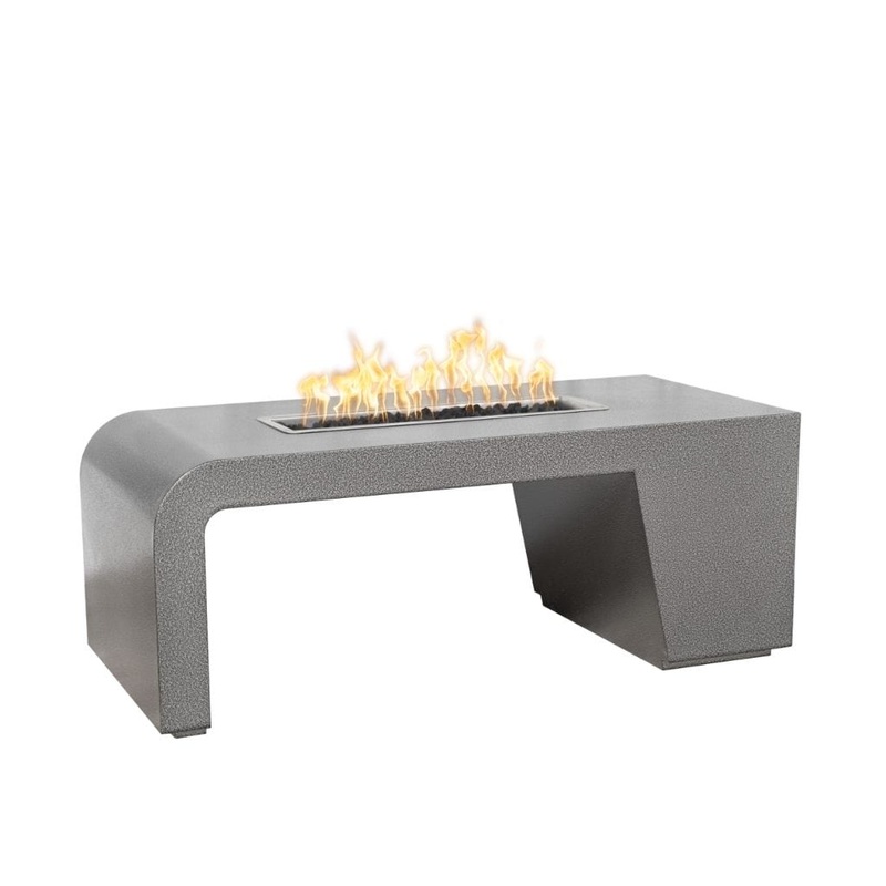 96″ Maywood Copper & Corten Steel & Stainless Steel Rectangle Fire Pit Table – The Outdoor Plus Copper Natural Gas