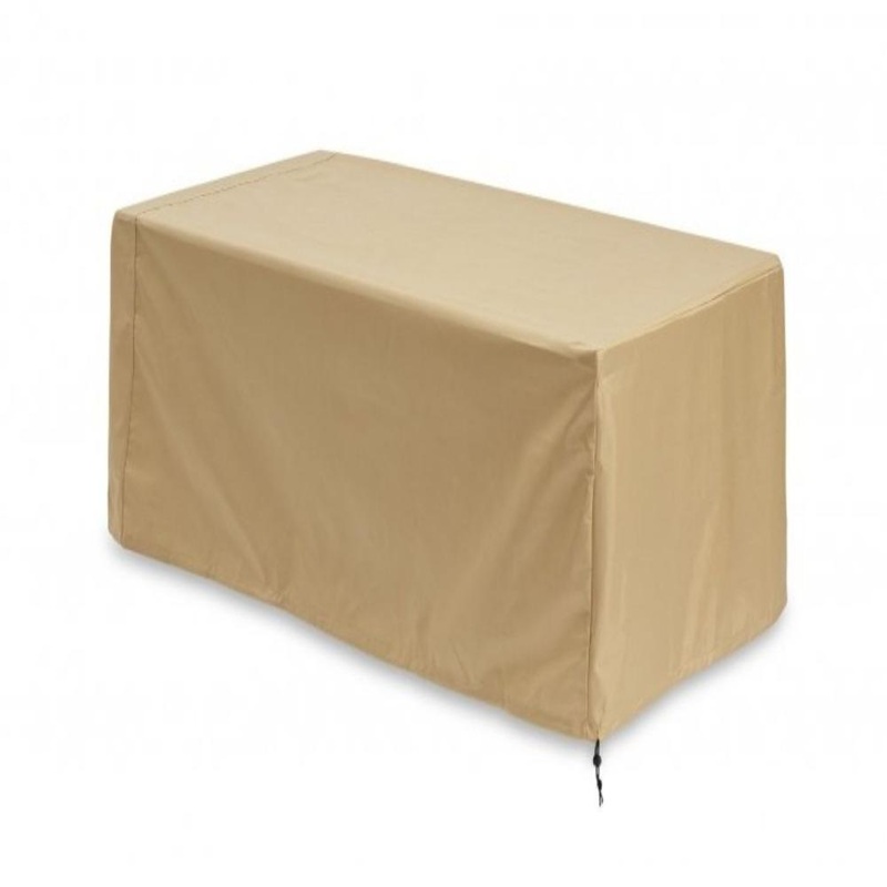 The Outdoor GreatRoom Company Tan Polyester Ripstop Linear Fire Pit Covers Stainless Steel Key Largo