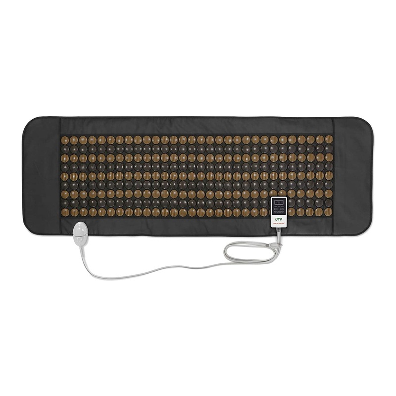 UTK 70″ x 24″ Tourmaline Stone Infrared Pain Relief Heating Mat w/ Remote, Black