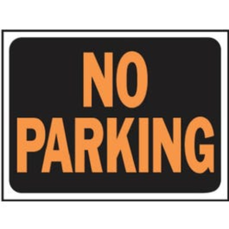 “No Parking” Sign, Plastic, 9 x 12-In.