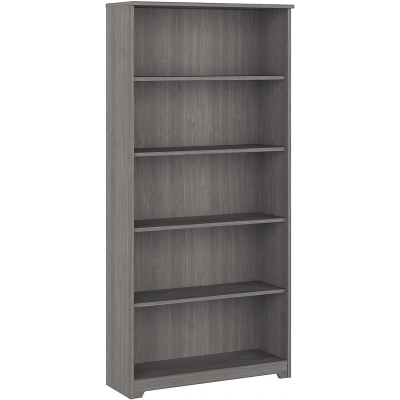Bush Furniture Cabot Tall 5 Shelf Bookcase | Large Open Bookshelf in Modern Gray | Sturdy Display Cabinet for Library, Living Room, and Home Office Modern Gray Tall 5 Shelf