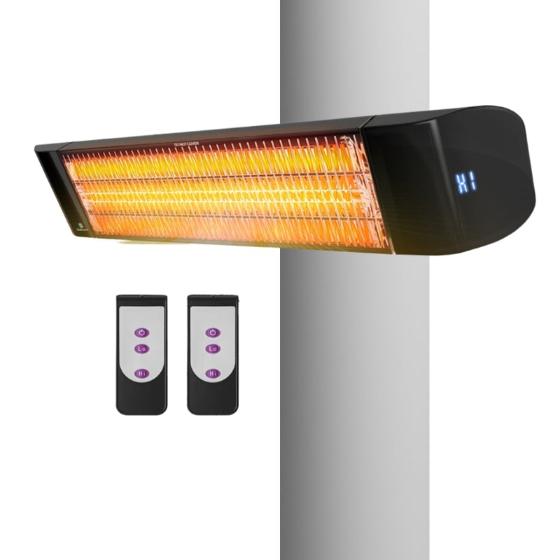 ZeboZap Infrared Electric Patio Heater  1500W, Strap-On or Wall Mount, Remote Control