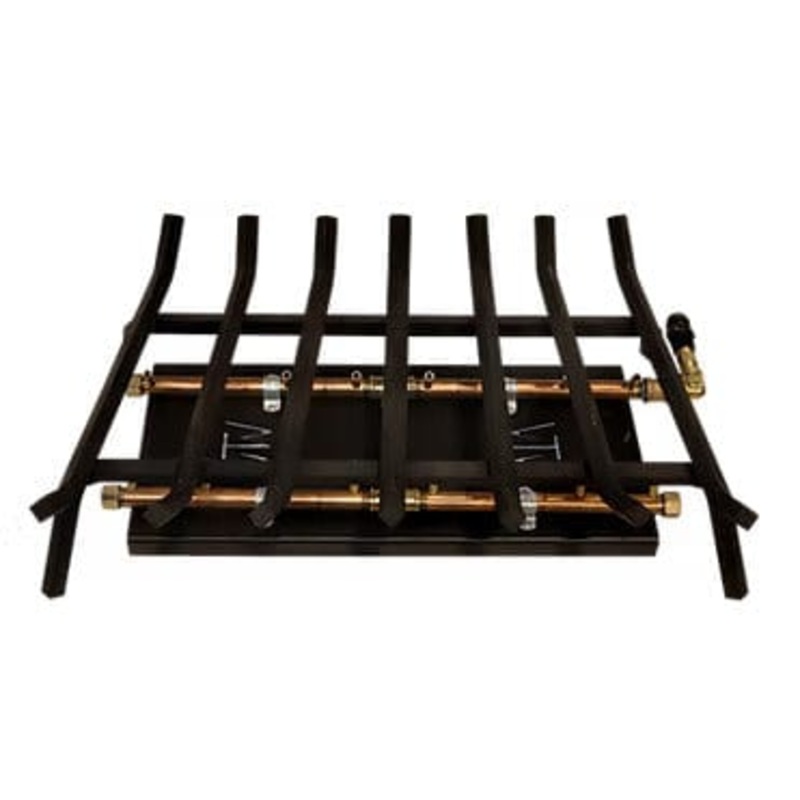 Warming Trends Outdoor Fireplace Kit For 36-Inch Opening With 160K BTU H-Style Crossfire Brass Burner Natural Gas Push Button Spark Ignition