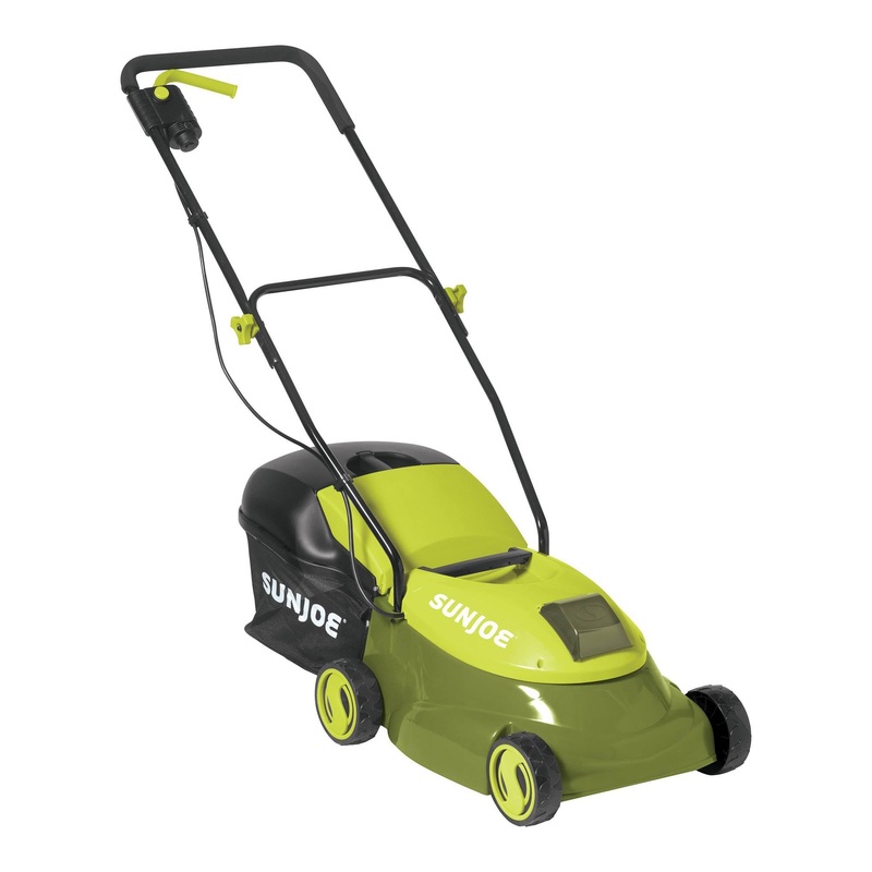 Sun Joe 28V Cordless Electric 14 Inch Push Behind Lawn Mower, Green (Open Box)