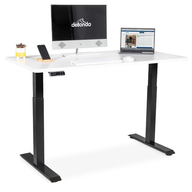 White Electric Height Adjustable Standing Desk, 1400 x 700mm Dual Motor 100kg – DH32