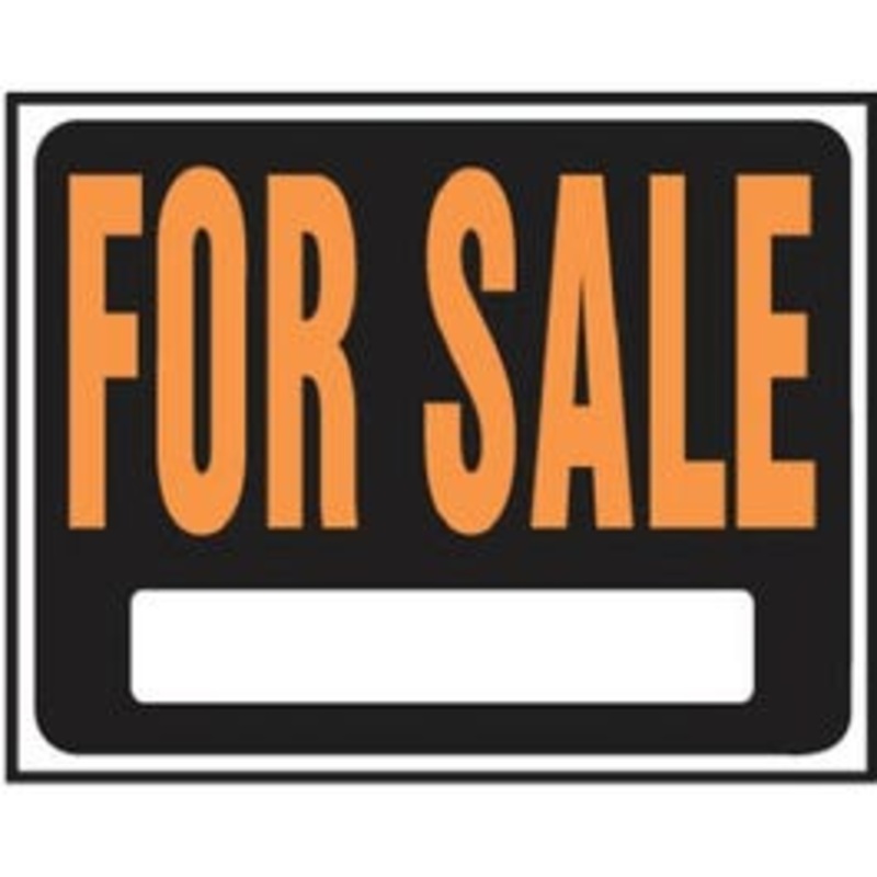 “For Sale” Sign, Hy-Glo Orange/ Black Plastic, 15 x 19-In.