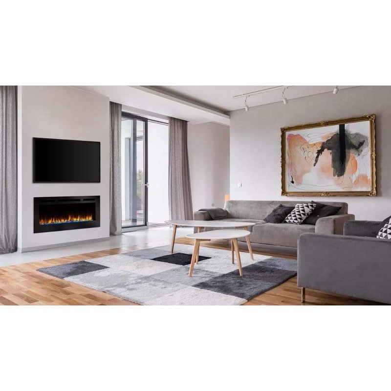 SimpliFire Allusion Recessed 60 Inch Wall Mounted Linear Electric Fireplace