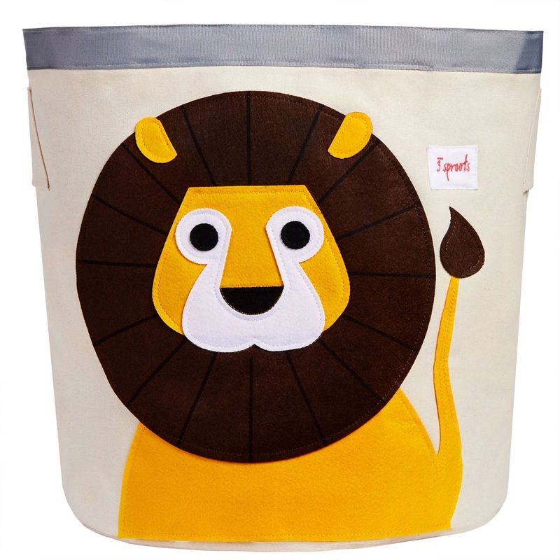 3 Sprouts Canvas Storage Bin Laundry & Toy Basket for Baby and Lion (Open Box)