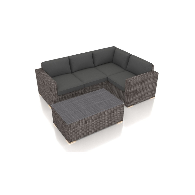 Harmonia Living – Dune 5 Piece Sectional Set | Fabric Sunbrella | HL-DUNE-DW-5SEC Canvas Charcoal
