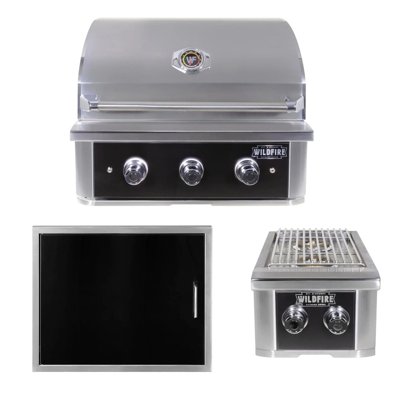 Wildfire Outdoor – 3 Piece Outdoor Kitchen Bundle Ranch PRO 30″ Gas Grill 304 SS Natural Gas or Propane – WF-PRO30G-RH