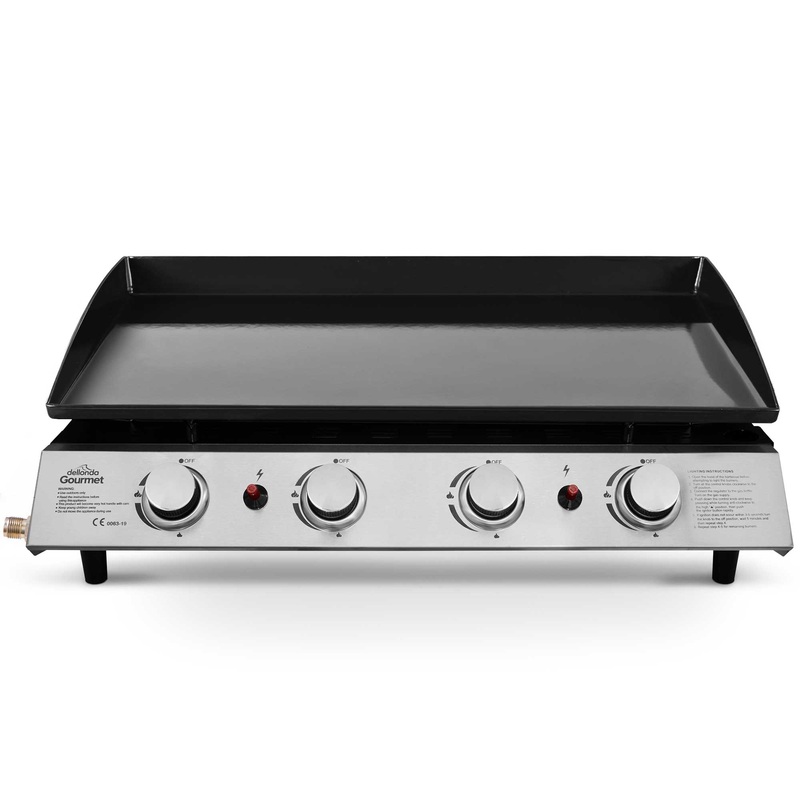 4 Burner Portable Gas Plancha 10kW BBQ Griddle, Stainless Steel – DG23