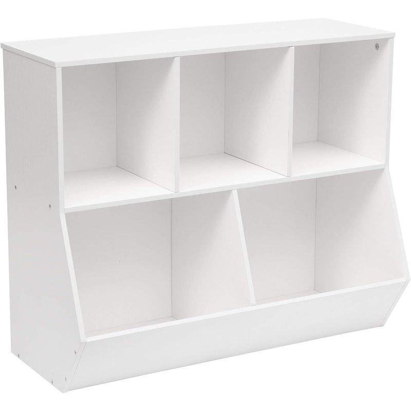 Kids Bookshelf, Bookcase Footboard, Toy Storage Cubby, Children’S Toy Shelf, 35.4″ L Storage Cabinet, Fit for Children’S Room, Playroom, Hallway, Kindergarten, White WT32CW01 White 35.4″L X 11.8″W X 29.5″H
