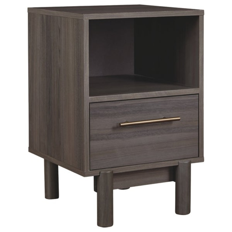 Benzara 1 Drawer Contemporary Wooden Nightstand With 1 Open Compartment, Gray