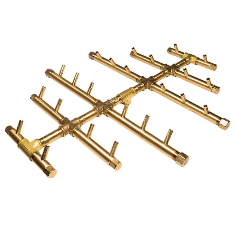 Warming Trends Circular Tree-Style CROSSFIRE 16-Inch Brass Gas Burner Liquid Propane No Flex Line