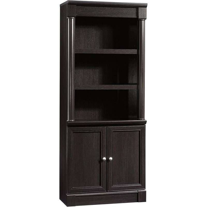 Palladia Library with Doors/Book Shelf, L: 29.37″ X W: 13.90″ X H: 71.85″, Wind Oak Wind Oak