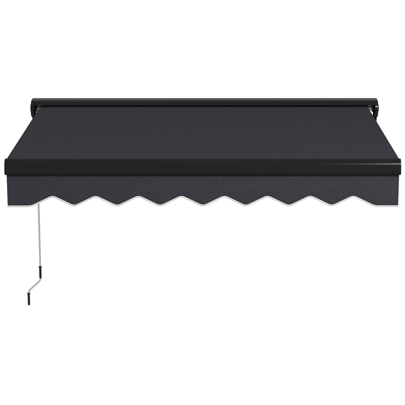 2.5 x 2m Electric Awning with LED Light, Aluminium Frame Retractable Awning Sun Canopies for Patio Door Window