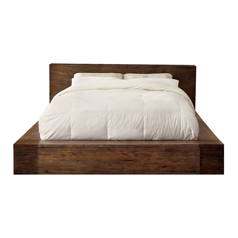Assaro Rustic Solid Wood Platform Bed in Eastern King