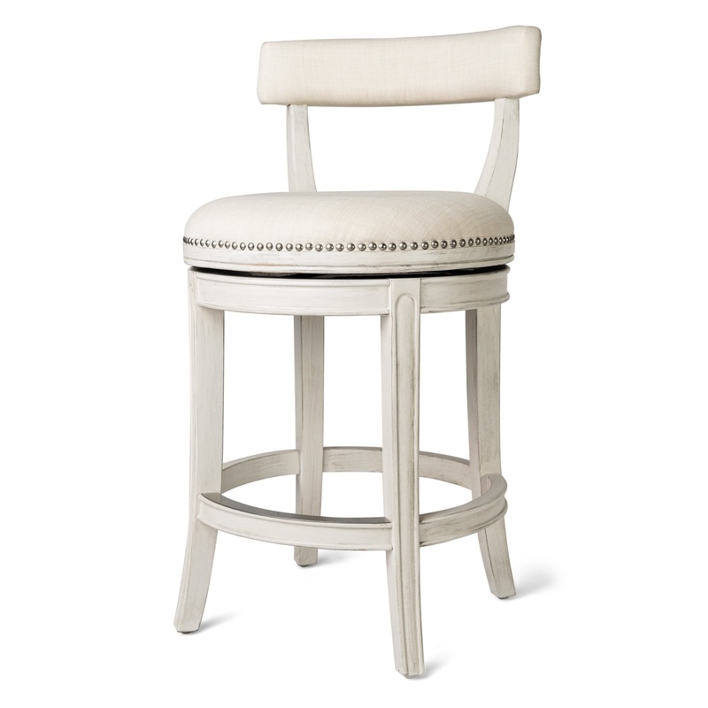 Alexander Low Back Swivel Kitchen Counter Stool 26″H, White Oak (Used) (2 Pack)