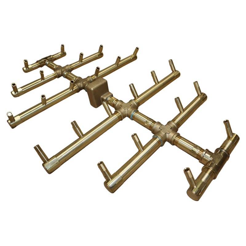 Warming Trends Crossfire CFBCT Circular Tree-Style Brass Gas Fire Pit Burner 120K BTU 11 x 10-Inch with WATERSTOP Natural Gas