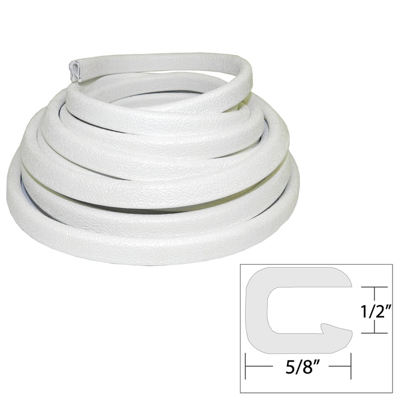 TACO Flexible Vinyl Trim – 1/2″ Opening x “W x 25’L – White [V30-1316W25-1]