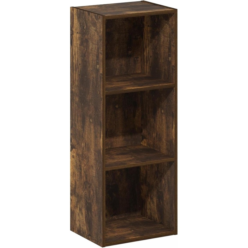 Pasir 3-Tier No Tool Assembly Open Shelf Bookcase, Amber Pine Amber Pine 3-Tier Cube No Tool