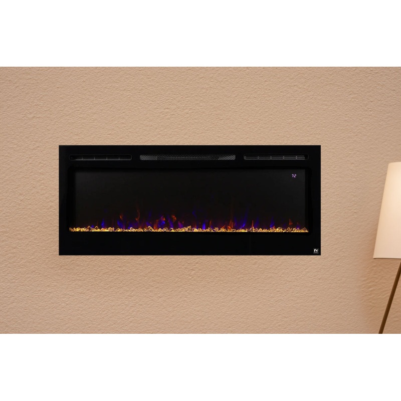 Touchstone Sideline Black 50 Wall-Mount / Recessed Electric Fireplace