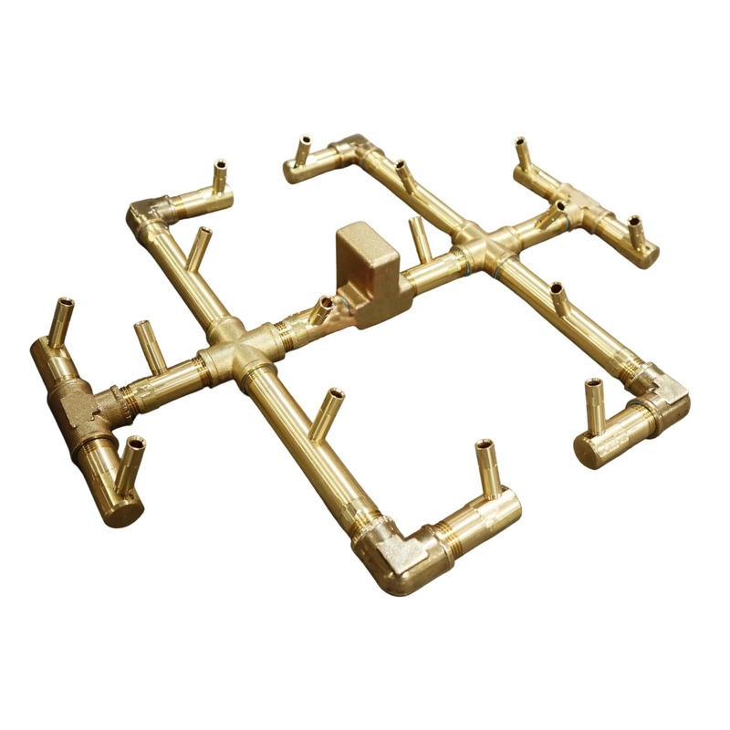 Warming Trends Crossfire CFB Original Brass Gas Fire Pit Burner 60K BTU 7.375 x 7.375-Inch Natural Gas