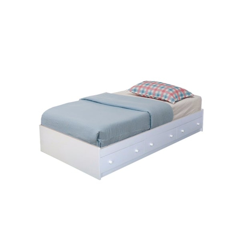 Luxurious Twin Size Chest Bed With 3 Storage Drawers, White Finish