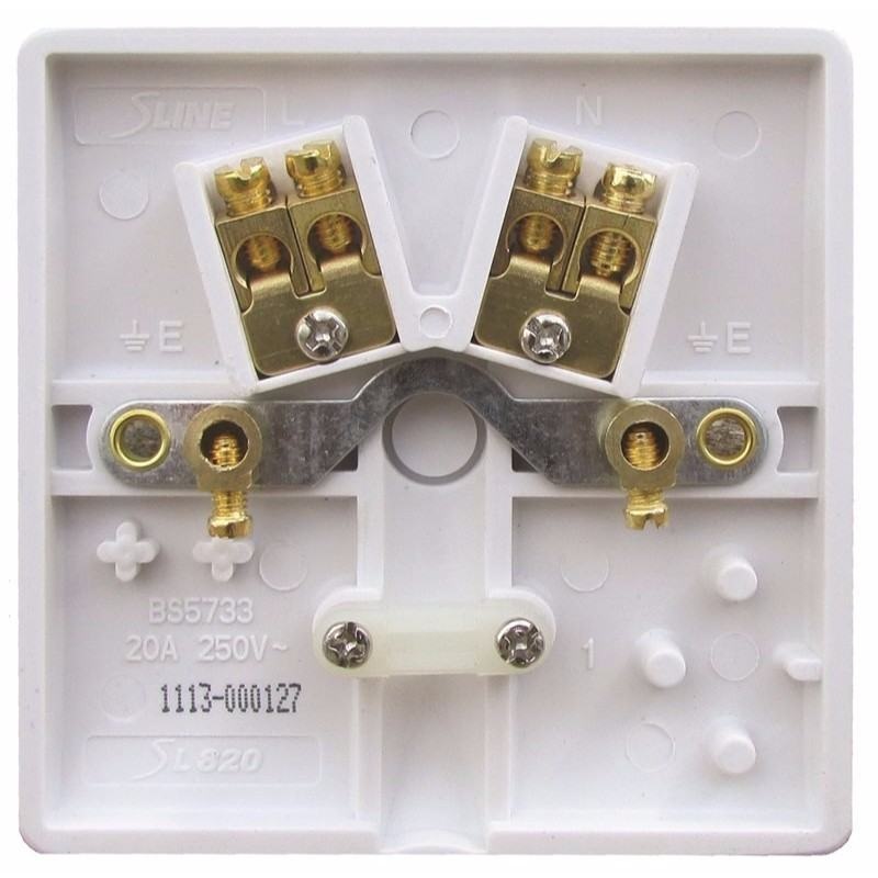 Sline 20A White Flex Outlet Single Frontplate Electric Wall Plate