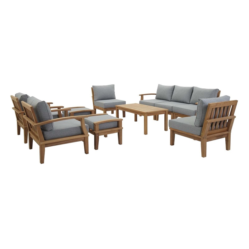 Modway – Marina 10 Piece Outdoor Patio Teak Set – EEI-1480