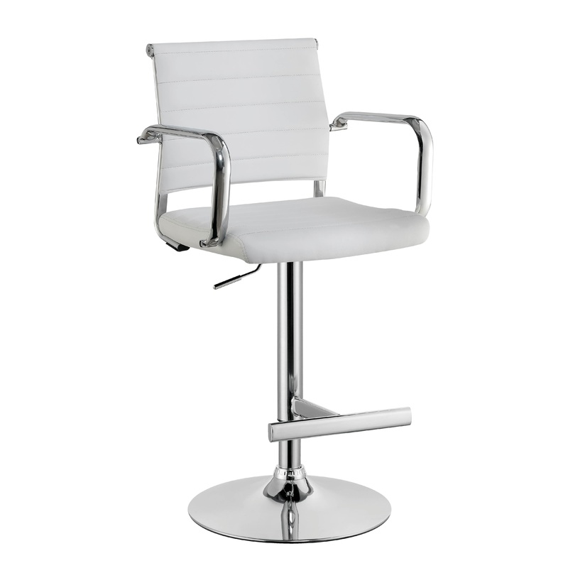 Zenah Contemporary Swivel Bar Stool in White