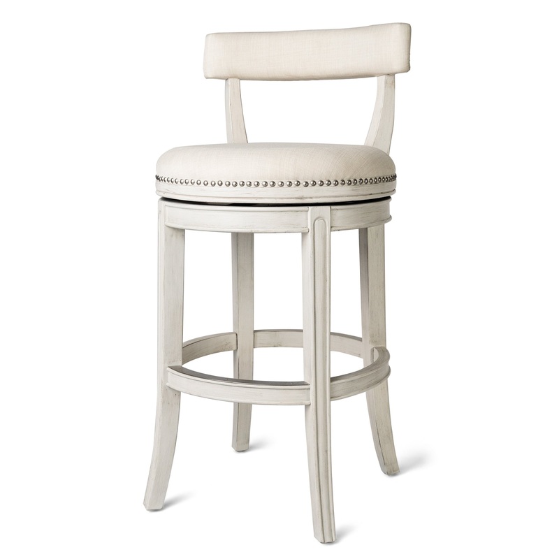 Alexander Low Back Swivel Kitchen Bar Stool 31″H, White Oak Finish(Used)(4 Pack)